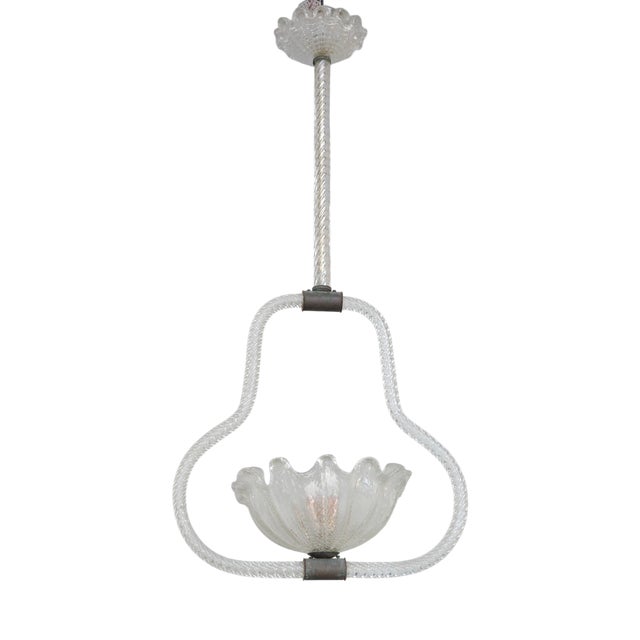 Art Deco Murano Glass Pendant attributed to Ercole Barovier, Italy, 1930s For Sale