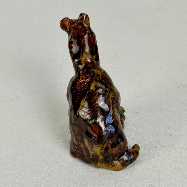Small Vintage Hand Made Ceramic Sculpture of Mule / Horse in Glazed Brown For Sale - Image 4 of 9