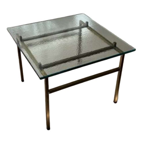 Swedish Brass Coffee Table with Marbled Glass Top, 1960s For Sale