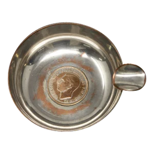 Mid 20th Century Silver Plated Victoria Wine Taster with One Penny