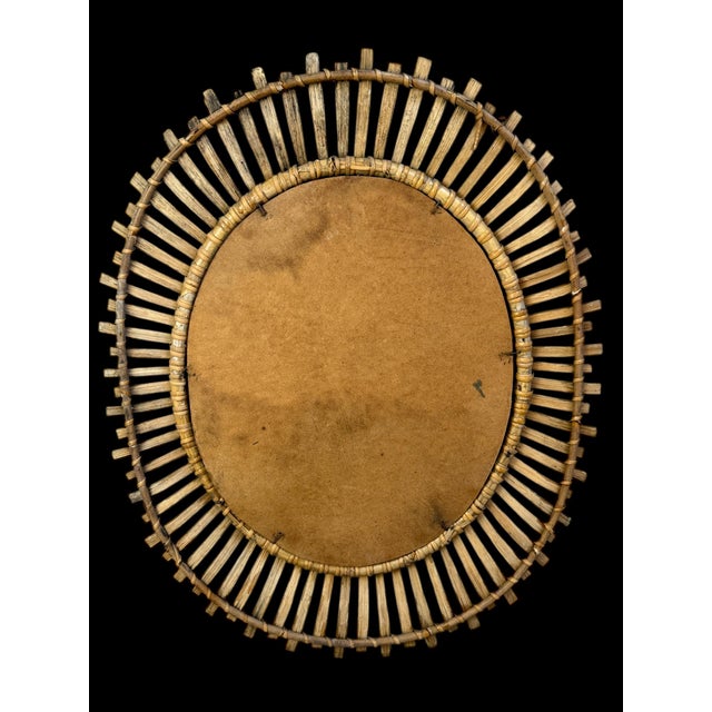 1950s Vintage French Rattan Sun Mirror, 1950s For Sale - Image 5 of 8