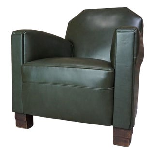 Art Deco Wood and Skaï Club Chair, 1930s For Sale