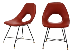 Cosmos Chairs in Vinyl by Augusto Bozzi for Saporiti, Italy, 1954, Set of 2