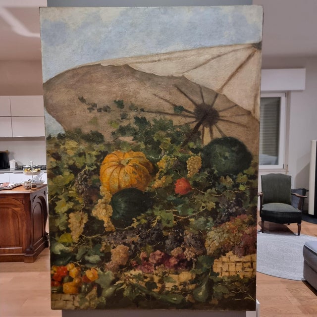 French School Artist, Still Life with Fruit, 1800s, Oil Painting on Canvas For Sale - Image 3 of 12