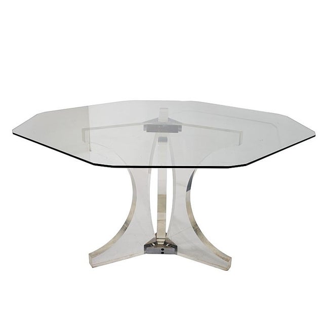 Schumacher 1970s Schumacher Octangle Plexiglass Top Dining Table For Sale - Image 4 of 4