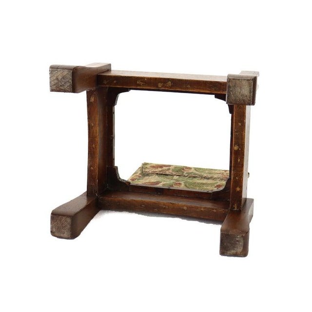 Brown Antique Stickley School Oak Flared Leg Footstool C1920 For Sale - Image 8 of 9