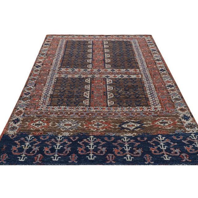 2010s Rug & Kilim’s Yomut Ensi Style Rug in Red With Geometric Patterns For Sale - Image 5 of 7