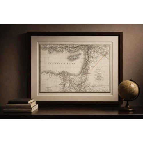 This finely detailed antique map of Syria and Egypt was published in Paris in 1838 as part of the celebrated Atlas...