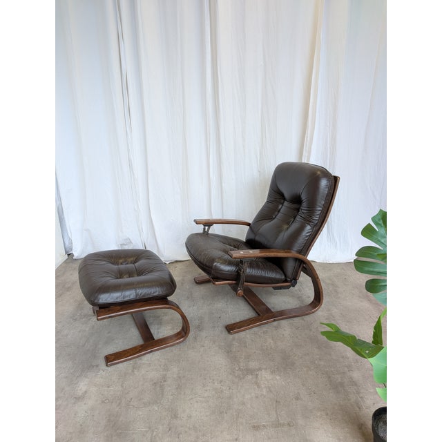 Set of Vintage Panther Lounge Chair with Ottoman, 1970s For Sale - Image 10 of 18