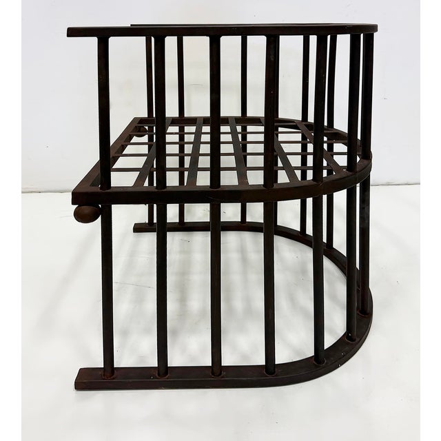 2010s Modern Josef Hoffmann-Style Iron Barrel Armchairs, Pair For Sale - Image 5 of 7