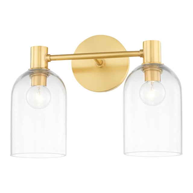 Mitzi Paisley 2-Light Bath Vanity Light, Aged Brass For Sale