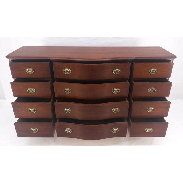 Wood Mahogany Federal Bow Front 12 Drawers Dresser MINT For Sale - Image 7 of 13