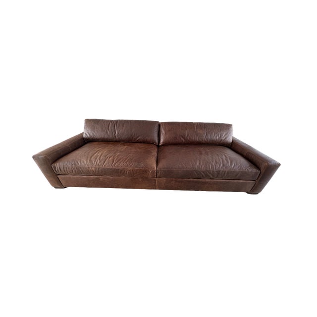 Rh Maxwell Leather Sofa — 10' Luxe Depth For Sale - Image 10 of 18