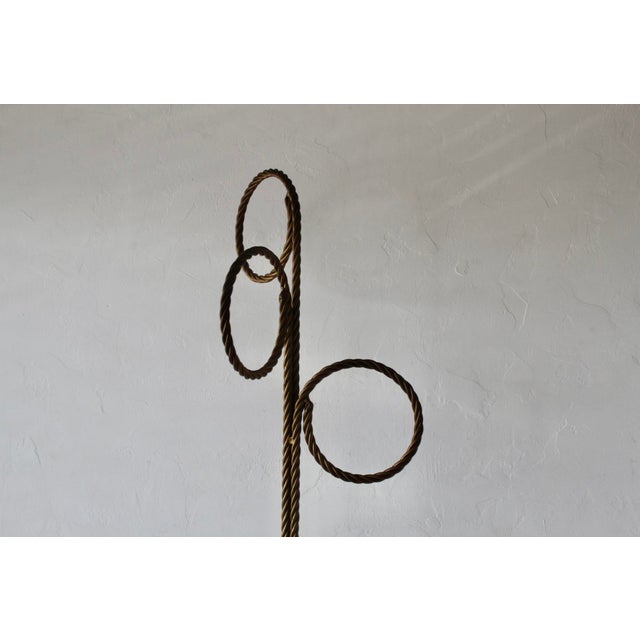 Freestanding Gold Finish Twisted Rope Hoops Towel Rack Vintage Hollywood Regency For Sale - Image 10 of 15