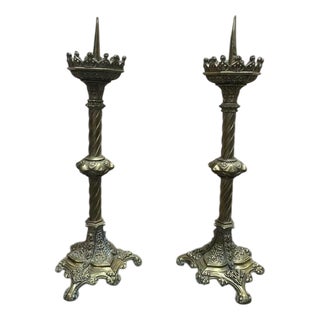 Bronze Candlesticks, Set of 2 For Sale
