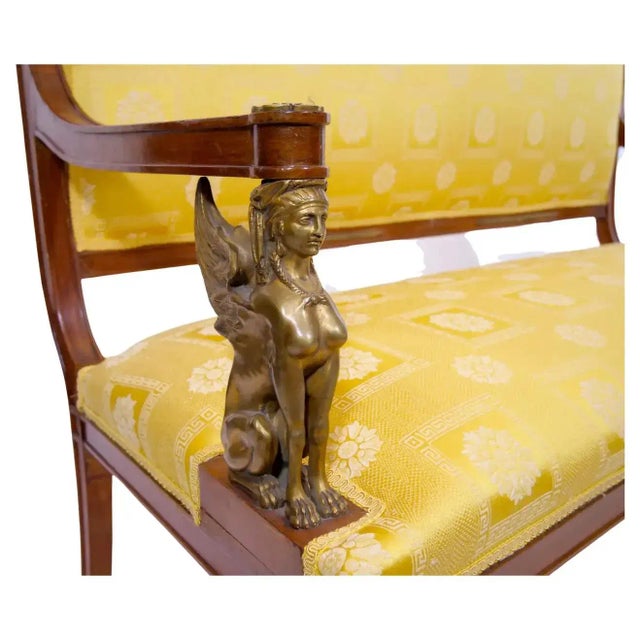 19th Century Empire Style Gilt Bronze Mounted Settee / Sofa For Sale - Image 4 of 13