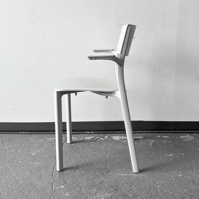 Set of Vintage light Gray Tone Polypropylene Chairs For Sale - Image 6 of 18