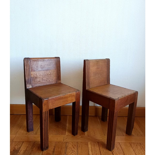 Art Deco Childrens Chairs, 1940s, Set of 2 For Sale - Image 3 of 12