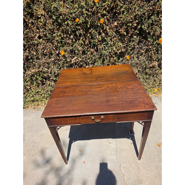 Beautiful antique oak fold-over writing/game table, likely dating to the late 19th or early 20th century / Edwardian...