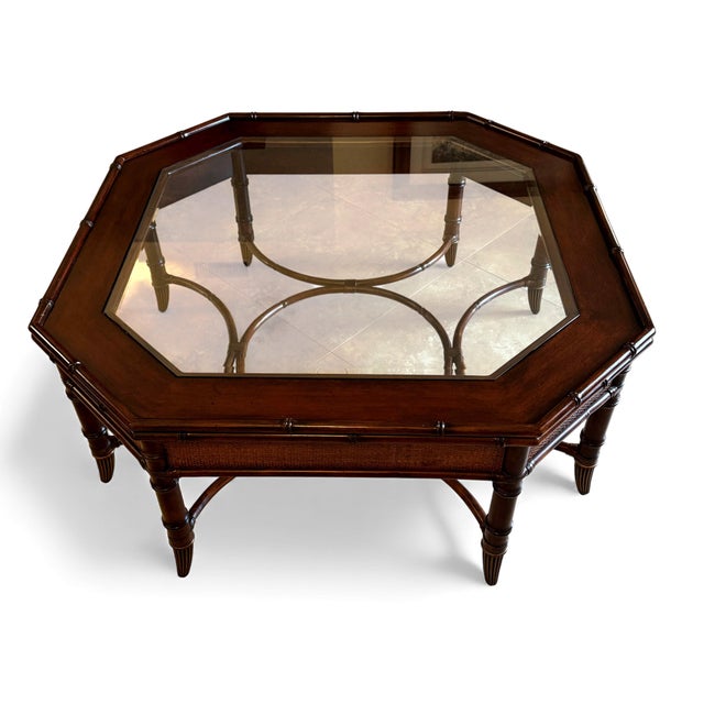 Coastal Tommy Bahama Marianas Octagonal Coffee Table For Sale - Image 3 of 14