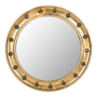 Porthole Mirror in Antique Gold For Sale