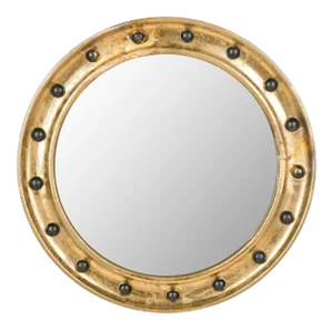 Porthole Mirror in Antique Gold