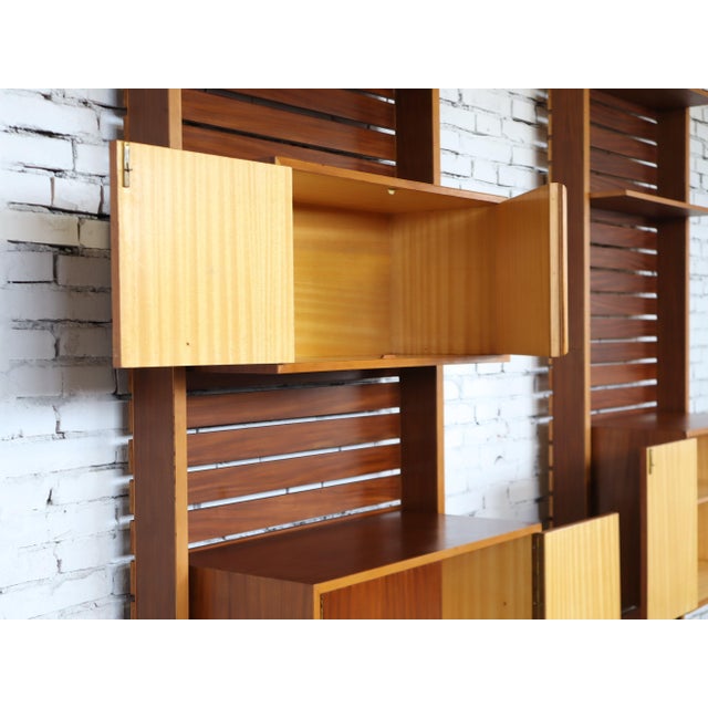 Mid-Century Italian Teak Floor-to-Ceiling Wall Units, 1950s, Set of 2 For Sale - Image 10 of 16