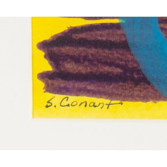 1991 Abstract Acrylic on Paper Painting by Steven Conant For Sale - Image 4 of 7