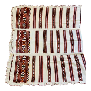Gorgeous Antique Romanian Ethnographic Handspun Crochet Tablecloth