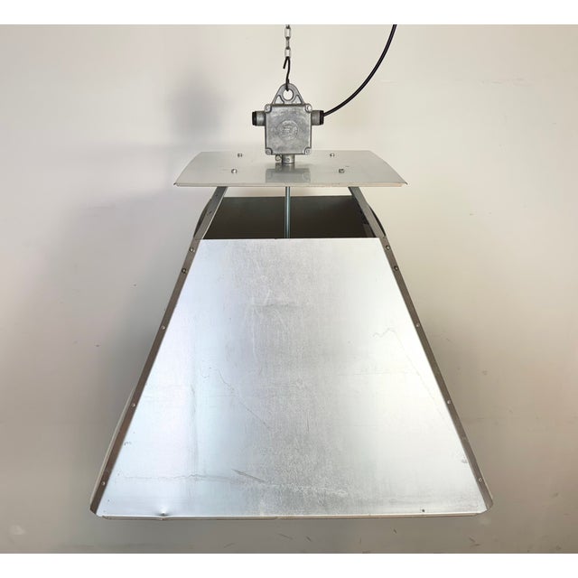 Silver Large Industrial Factory Pendant Lamp from Elektrosvit, 1970s For Sale - Image 8 of 18