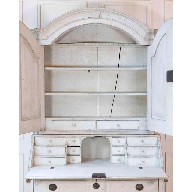 Wood 18th century Swedish Gustavian secretary cabinet For Sale - Image 7 of 15