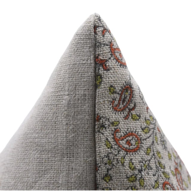 Textile Fabdivine Artisan Block Print Throw Pillow Cover 16x16 Inch Thick Linen-Keri Jaal For Sale - Image 7 of 8
