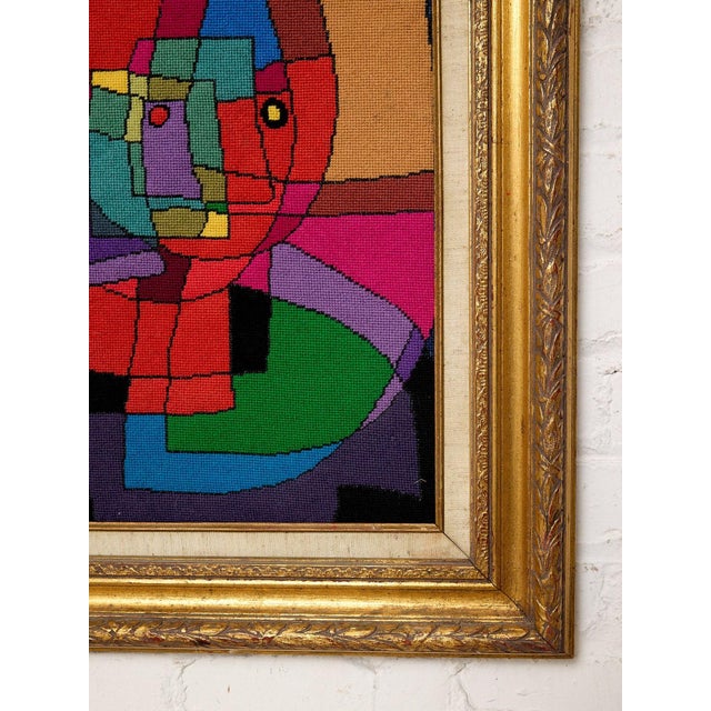 Abstract Vintage Abstract Cubist Portrait Needlepoint Framed Wall Art For Sale - Image 3 of 5