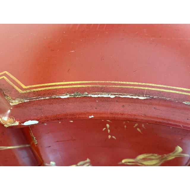2000 - 2009 Century Furniture Red & Gold Hand-Painted Serpentine Drawer Chest, Hc11-702 For Sale - Image 5 of 7