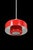 1970s vitrika "go-go" pendant light, designed by dan heersø, denmark. Original red lacquer. Dimensions: approx. 22 x 16 cm...