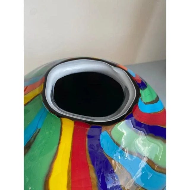 Glass Abstarct Vase with Multicolored Reeds in Murano Glass by Simoeng For Sale - Image 7 of 12