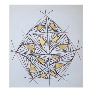 1989 William Glen Davis Mid-Century Modern Style Drawing For Sale
