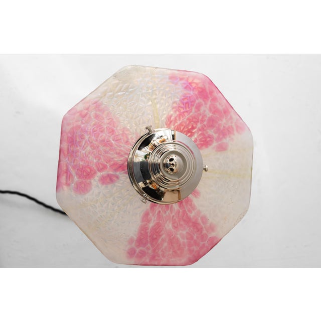 Art Deco Nickel-Plated Table Lamp with Glass Shade from Palme Koenig, 1920s For Sale - Image 13 of 18