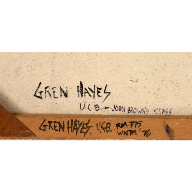 Pink Woman in a Red Hat - Figurative Study Oil by Patricia Gren Hayes For Sale - Image 8 of 8