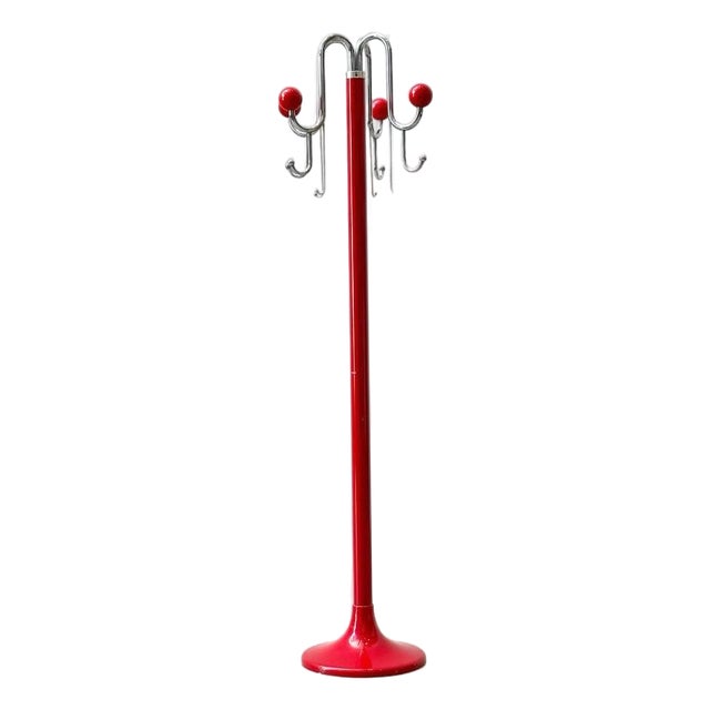 Mid-Century Modern Wardrobe in Red from LHT Bologna, 1980s For Sale
