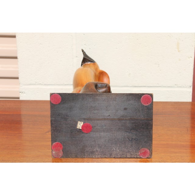 Vintage Sarreid Ltd. Hooded Falcon on Fist Sculpture | Hand-Carved Wood & Brass | Made in Spain, Circa 1970s For Sale - Image 15 of 16