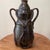 Vintage Art Nouveau Curved Shape Earthenware Double Handle Vase With Makes Mark For Sale - Image 4 of 12
