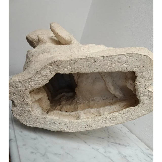 Large Vintage Art Ceramic Sculpture of Woman Feeding Baby, 1980s For Sale - Image 14 of 16