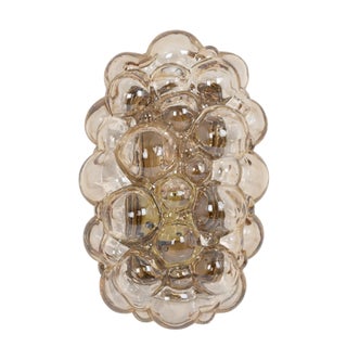 Amber Bubble Glass Sconce by Helena Tynell for Limburg, Germany, 1960s For Sale
