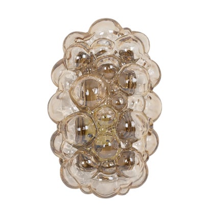 Amber Bubble Glass Sconce by Helena Tynell for Limburg, Germany, 1960s For Sale