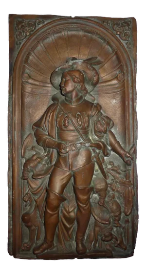 Antique Gustav Grohe German Bronze Wall Plaque