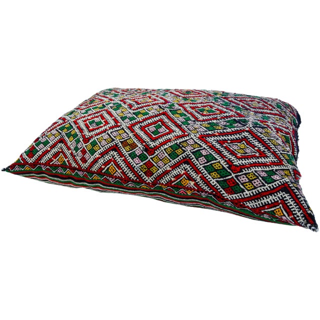 Diamond-Patterned Moroccan Pillow For Sale - Image 4 of 8