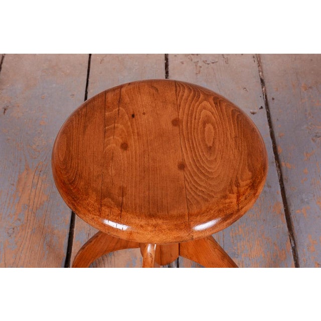 Wood Mid-Century Swivel Piano Stool in Beech and Steel, Czech, 1950s For Sale - Image 7 of 9