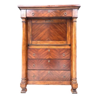 French Empire Inspired Tall Writing Desk For Sale