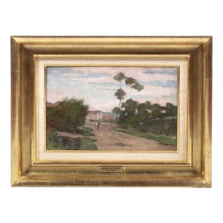 Marques de Oliveira, Landscape with Figure, Oil Painting on Canvas For Sale
